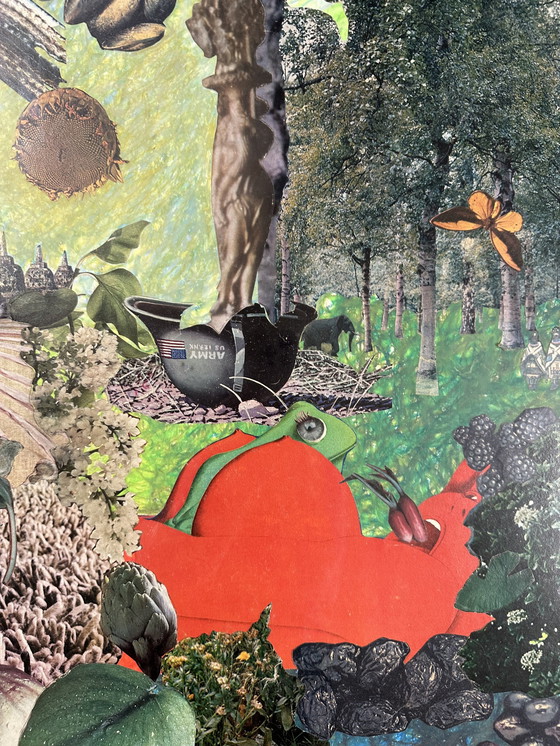 Image 1 of Zeer grote mix média surrealiste van Alain Gaudet 1979