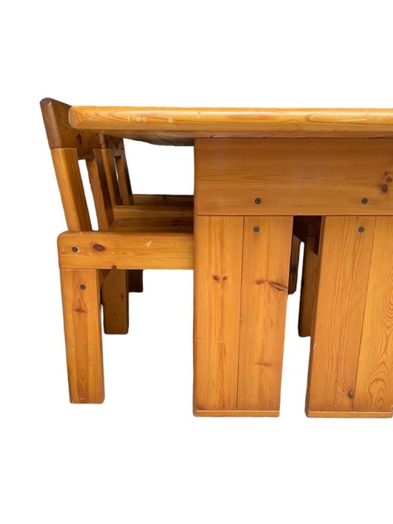 Image 1 of Silvio Coppola Eettafel Met 4 Eetkamerstoelen Voor Fratelli Montina