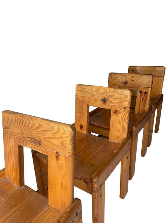 Image 1 of Silvio Coppola Eettafel Met 4 Eetkamerstoelen Voor Fratelli Montina