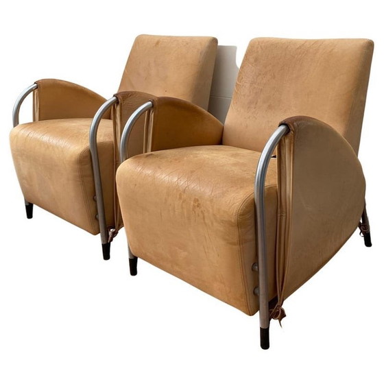Image 1 of Paar vintage Art Deco fauteuils van Jan des Bouvrie voor Gelderland