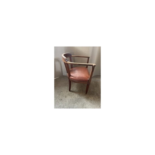 Vintage Art Deco leren fauteuil
