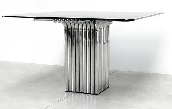 Image 1 of Chromen buisvormige eettafel