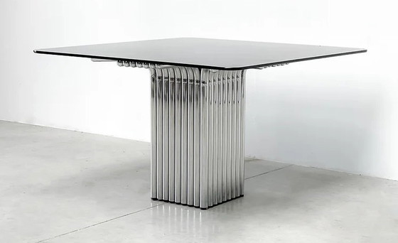 Image 1 of Chromen buisvormige eettafel