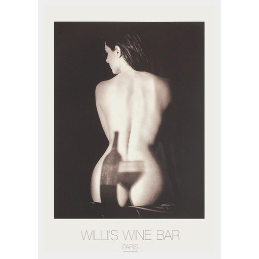 Vintage poster "Willi's Wine Bar" door Hanabusa Lyu, 1993
