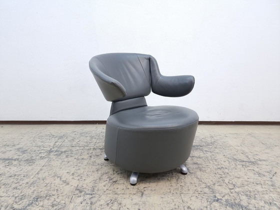 Image 1 of Cassina Aki Biki stoel design leren fauteuil draaifauteuil