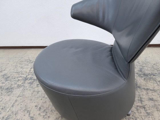 Image 1 of Cassina Aki Biki stoel design leren fauteuil draaifauteuil