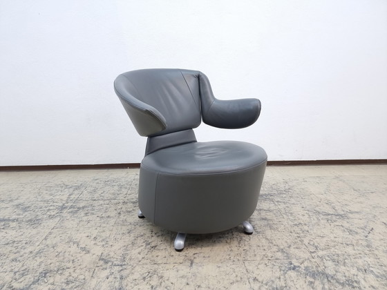 Image 1 of Cassina Aki Biki stoel design leren fauteuil draaifauteuil