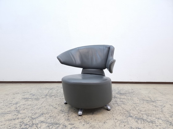 Image 1 of Cassina Aki Biki stoel design leren fauteuil draaifauteuil