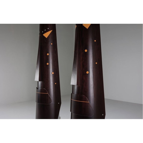 Image 1 of Paar vintage abstracte totem sculpturen van Bianca Garinei, jaren 1970