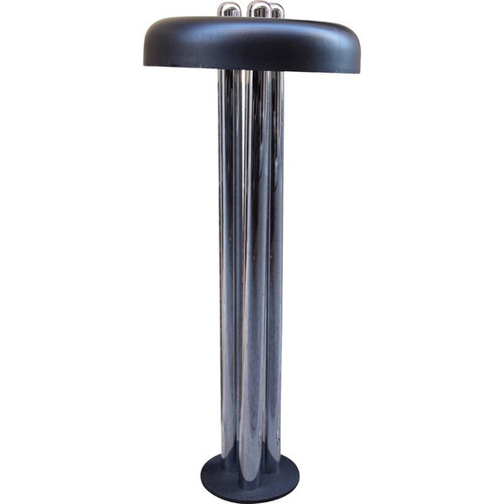 Image 1 of Vintage vloerlamp van verchroomd metaal en gietijzer voor Radice, Italië 1970