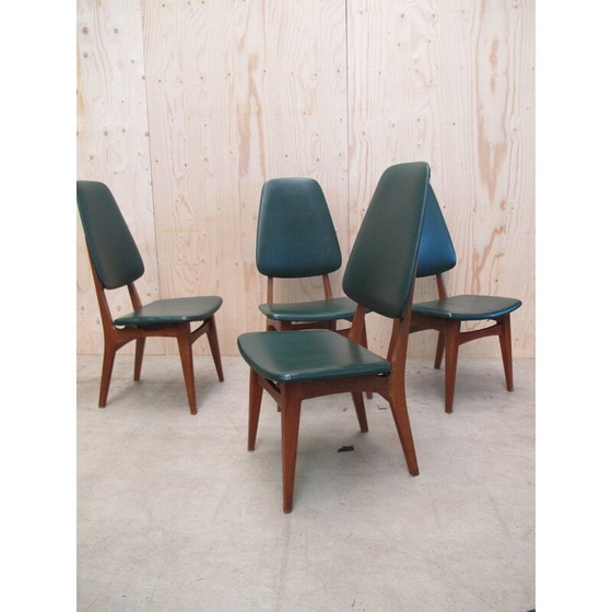 Image 1 of Set van 4 vintage Scandinavische teakhouten eetkamerstoelen door Bruk Sorheim voor Sorheim Mill - jaren 1960