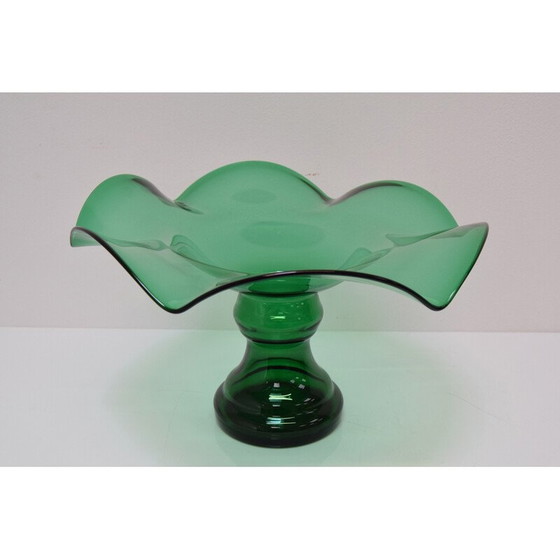 Image 1 of Paar vintage Art glazen schalen van Glasswork Novy Bor, Tsjecho-Slowakije jaren 1930