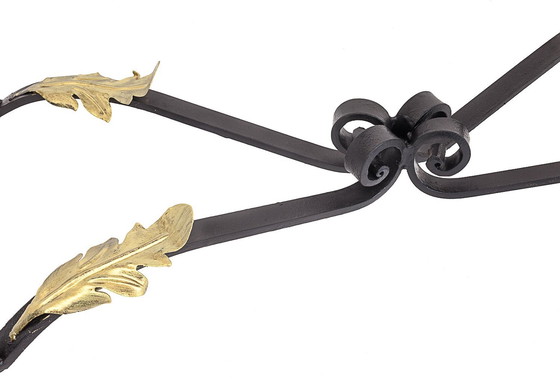 Image 1 of Smeedijzeren console met vergulde acanthusbladeren, 1950