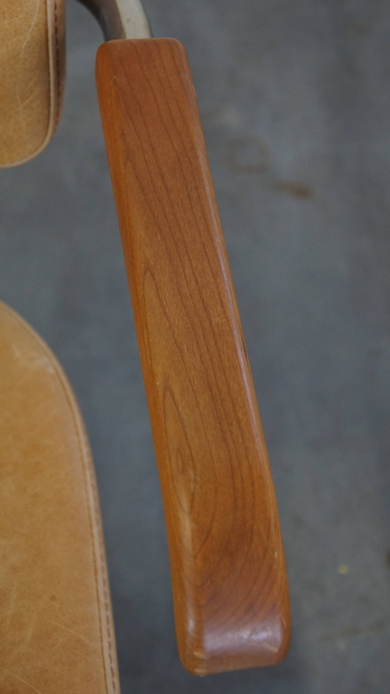 Image 1 of 4 X Vintage Leren Thonet Design Eetkamerstoel