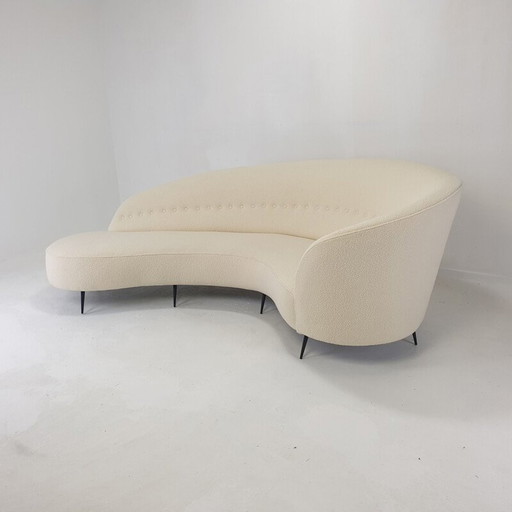 Vintage gebogen sofa van Federico Munari, Italië 1950