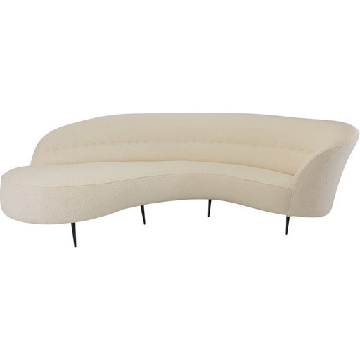 Vintage gebogen sofa van Federico Munari, Italië 1950