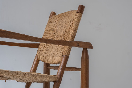 Image 1 of Zeldzaam paar fauteuils model 'Chamrousse' van Charlotte Perriand voor Steph Simon, Frankrijk 1940.