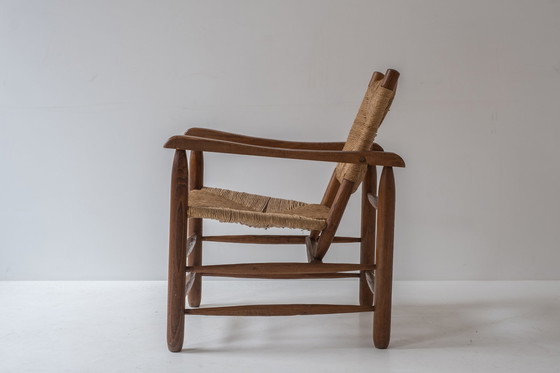 Image 1 of Zeldzaam paar fauteuils model 'Chamrousse' van Charlotte Perriand voor Steph Simon, Frankrijk 1940.