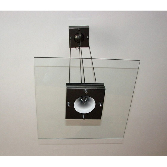 Image 1 of Vintage ophanging van metaal en glas, 1990