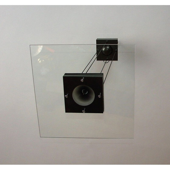 Image 1 of Vintage ophanging van metaal en glas, 1990