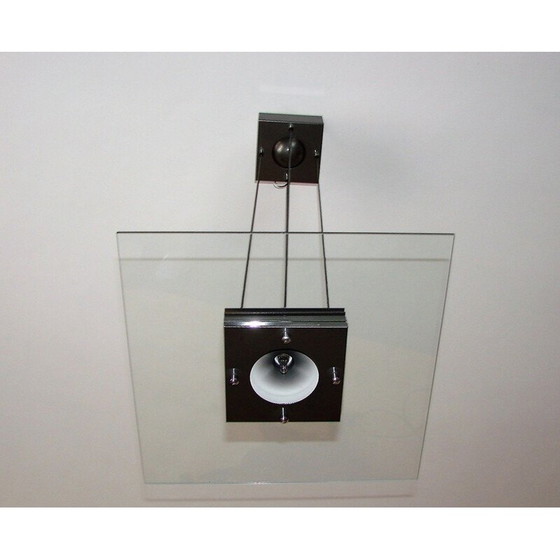 Image 1 of Vintage ophanging van metaal en glas, 1990