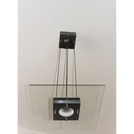 Image 1 of Vintage ophanging van metaal en glas, 1990