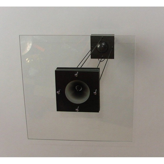 Image 1 of Vintage ophanging van metaal en glas, 1990