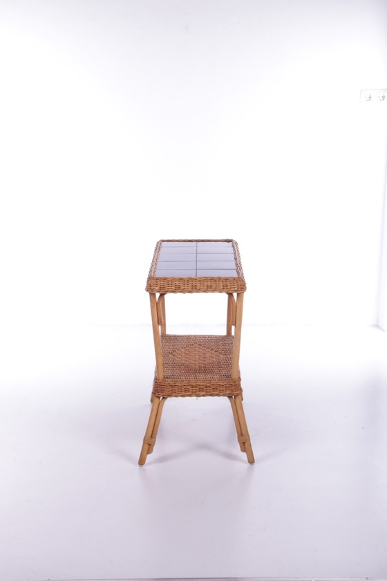 Image 1 of Vintage Sidetable Bohemian stijl Bamboo,1960 Frankrijk.