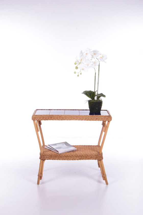 Image 1 of Vintage Sidetable Bohemian stijl Bamboo,1960 Frankrijk.