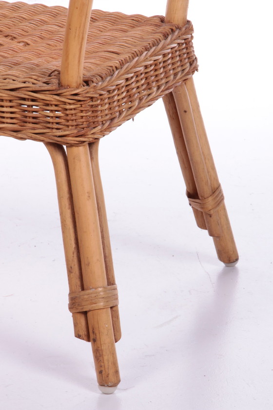 Image 1 of Vintage Sidetable Bohemian stijl Bamboo,1960 Frankrijk.