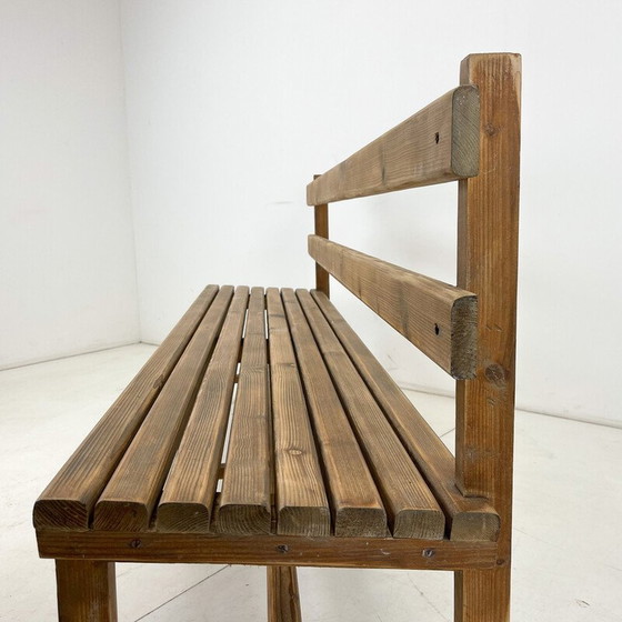 Image 1 of Vintage bank met 3 stoelen in hout