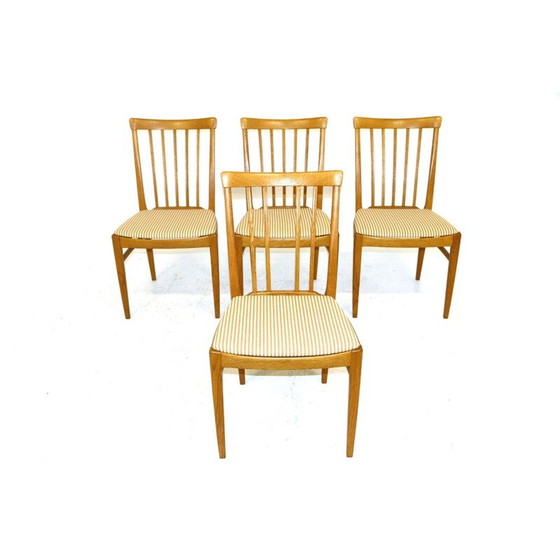 Image 1 of Set van 4 eikenhouten stoelen van Carl Malmsten, Zweden 1970