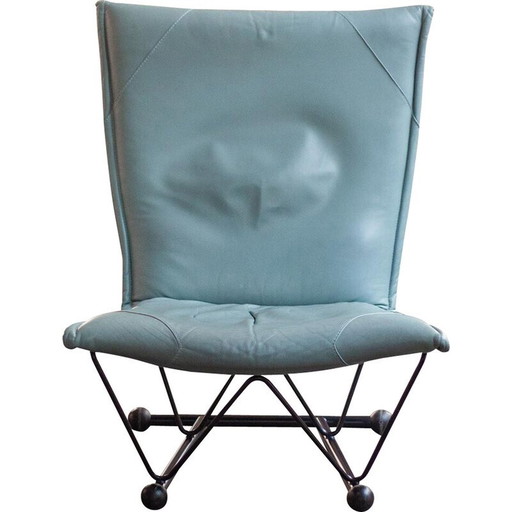 Vintage Flyer fauteuil in metaal en leer van Pierre Mazairac en Karel Boonzaaijer voor Young International, 1980