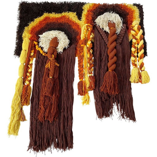 Vintage wandkleed van macrame en polyacrylwol voor Desso Studio, Nederland 1970