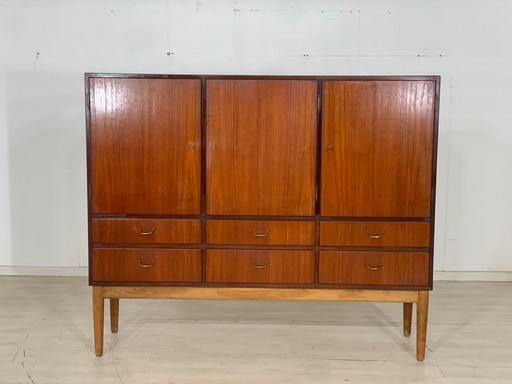 Deense teakhouten highboard kast woonkamer vintage