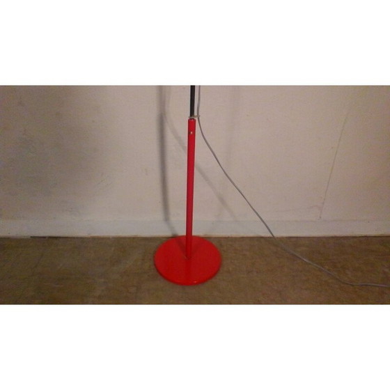 Image 1 of Vintage rode en metalen vloerlamp van Hůrka, 1960