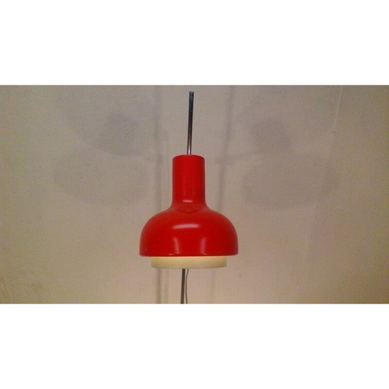 Image 1 of Vintage rode en metalen vloerlamp van Hůrka, 1960