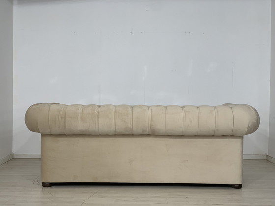 Image 1 of Engelse chesterfield bank 3-zits vintage stijl koloniaal