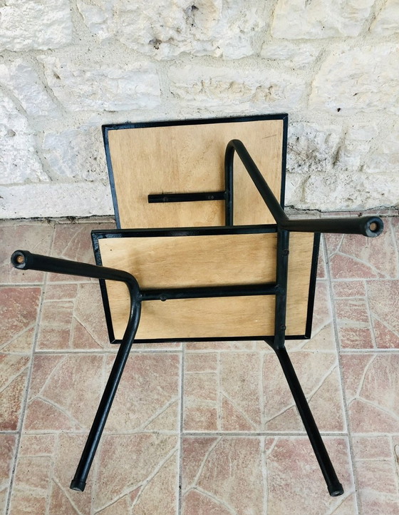 Image 1 of  Vintage metalen bijzettafel met formica blad, 1960S