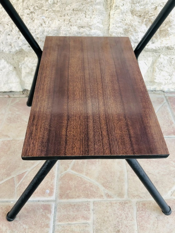 Image 1 of  Vintage metalen bijzettafel met formica blad, 1960S