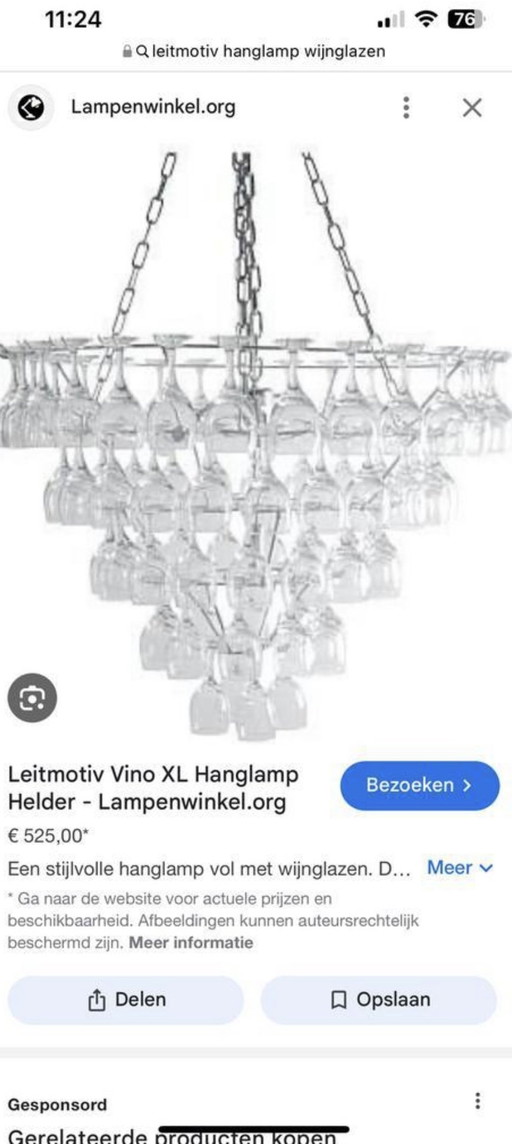 Prachtige Leitmotiv Vino Xl Lamp