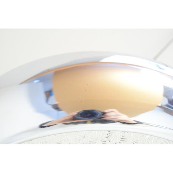 Image 1 of Vintage chroom en glazen Ufo ophanging door Josef Hurka, Tsjecho-Slowakije 1940