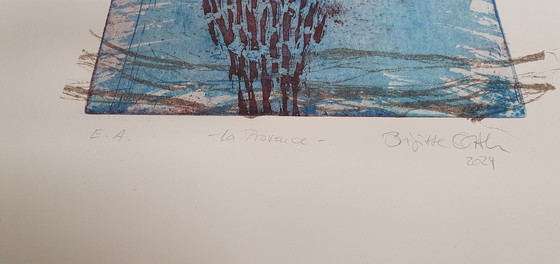 Image 1 of Brigitte Orth, ets "La Provence " Aquatint, open ets, reliëfdruk