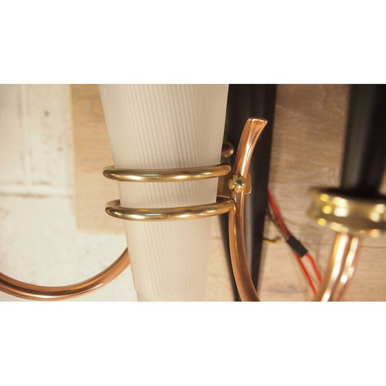 Image 1 of Paar vintage wandlampen in metaal, perspex en messing uit Lunel