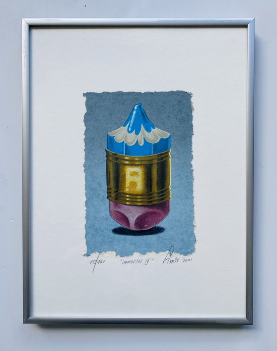 Image 1 of Sharon Amir - Zeefdruk Blauw Potlood