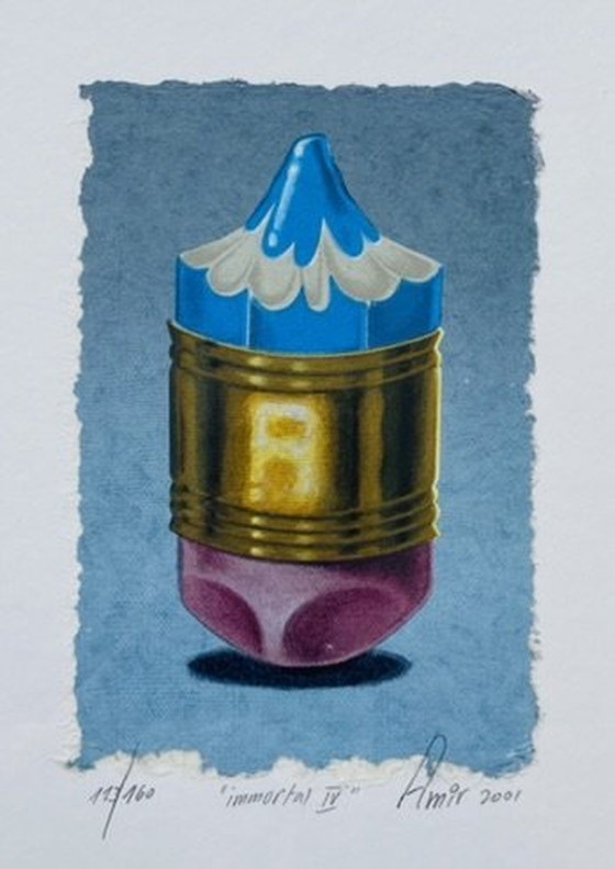 Image 1 of Sharon Amir - Zeefdruk Blauw Potlood