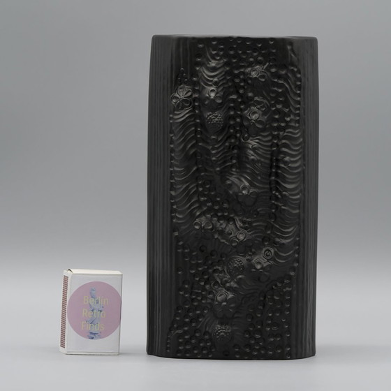 Image 1 of Martin Freyer Rosenthal Studio-Line Bisque Porcelaine Noire Op-Art Reliëfvaas