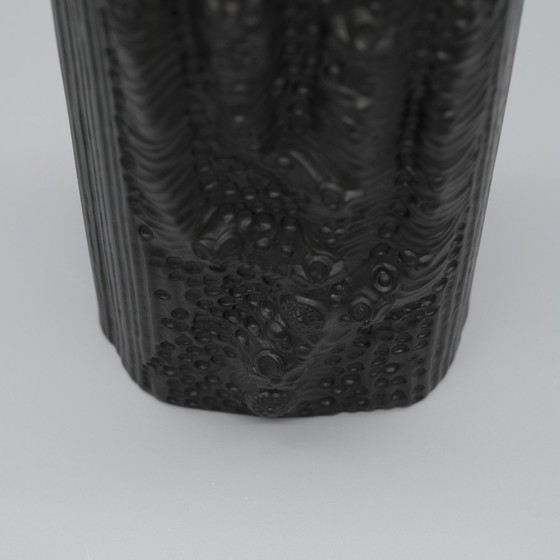 Image 1 of Martin Freyer Rosenthal Studio-Line Bisque Porcelaine Noire Op-Art Reliëfvaas