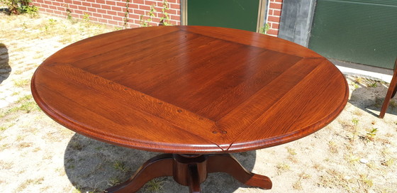 Image 1 of Kersenhout Bannink Jugendstil Eetkamer Tafel Met 4 Stoelen 