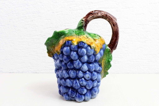 Druifvormige Barbotine Pitcher, Italië 1960